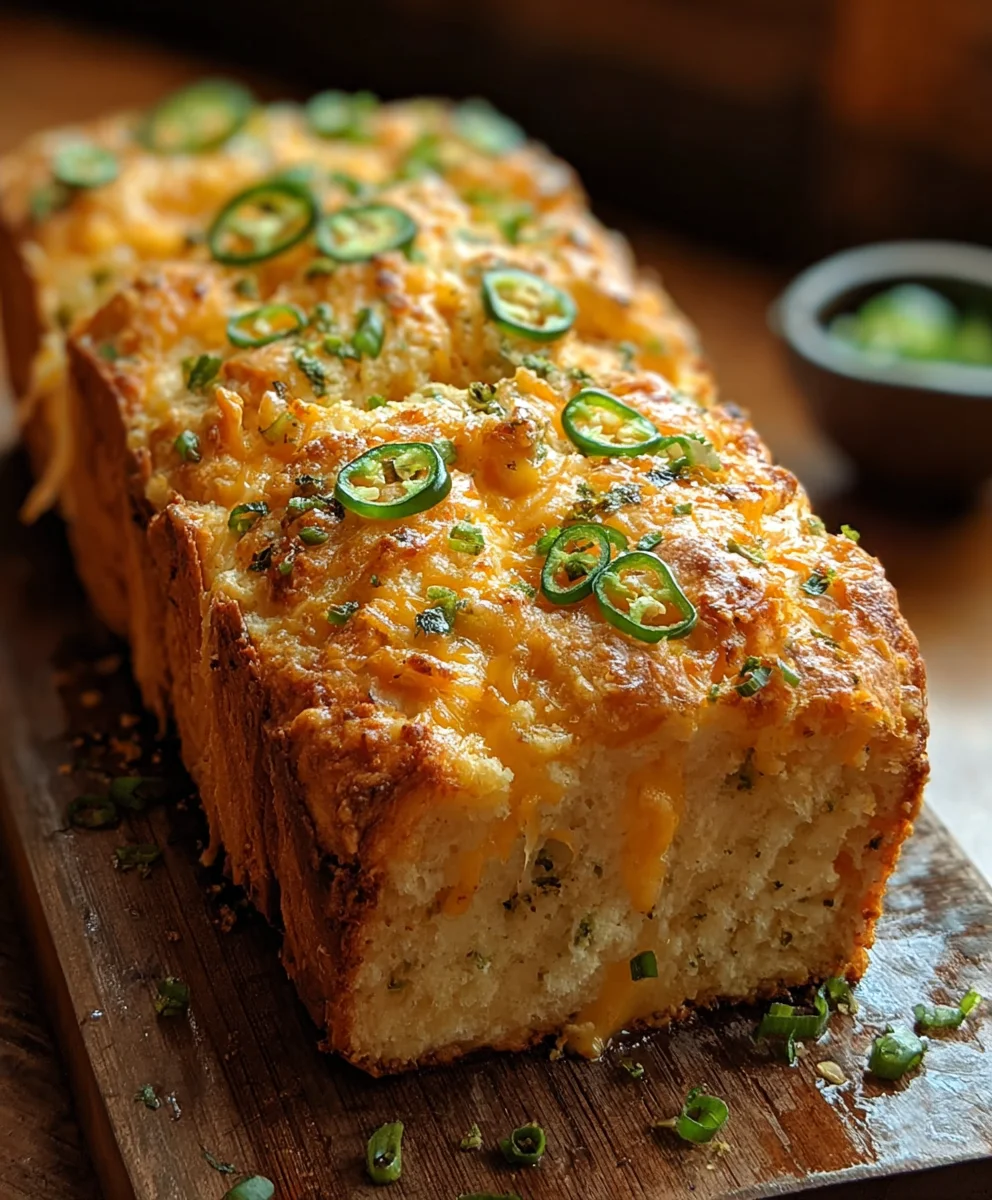Homemade Zesty Jalapeno Cheddar Non-Alcoholic Beer Bread